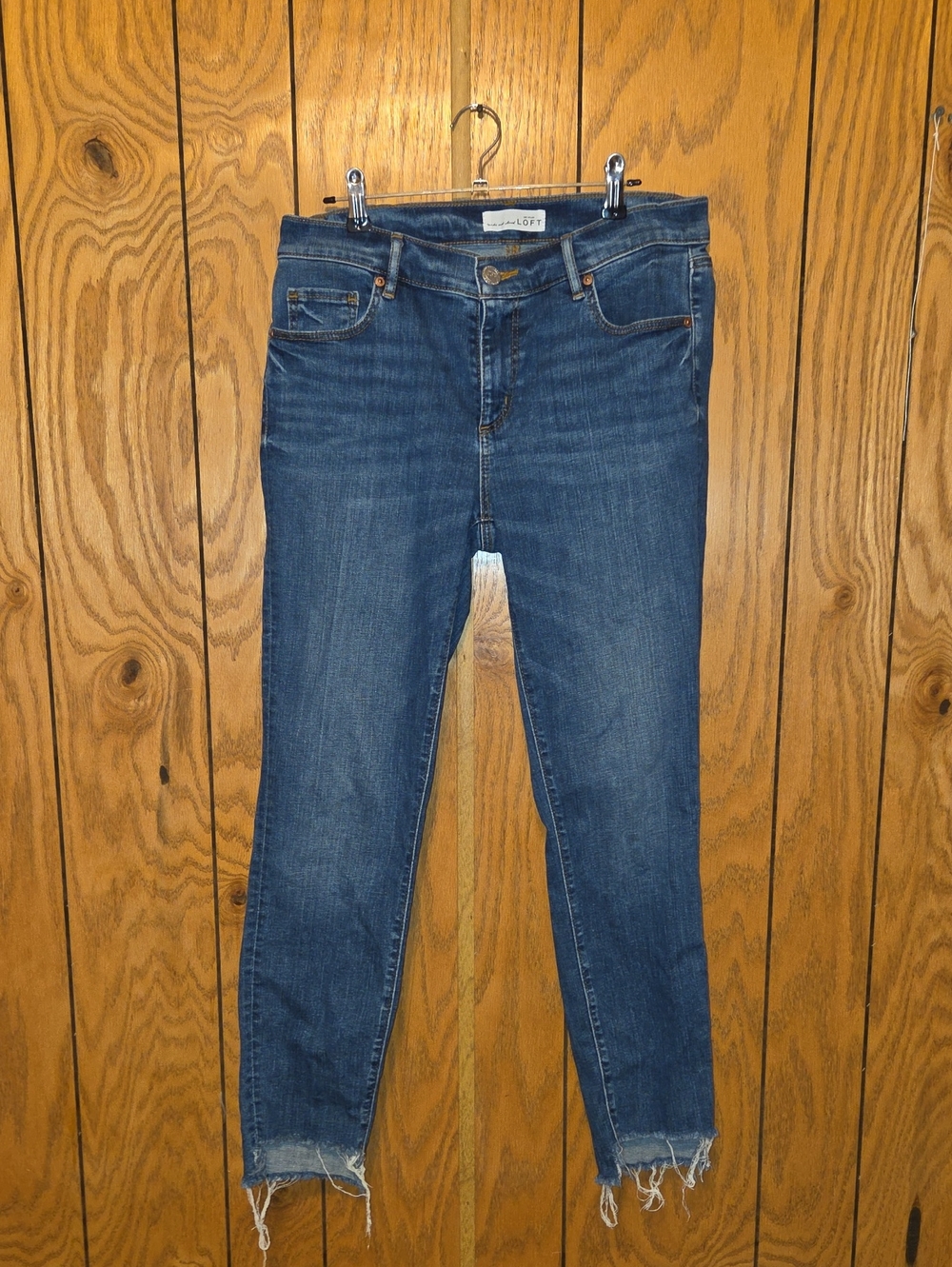 Madewell Indigo Cropped Skinny Jeans with Frayed Hem